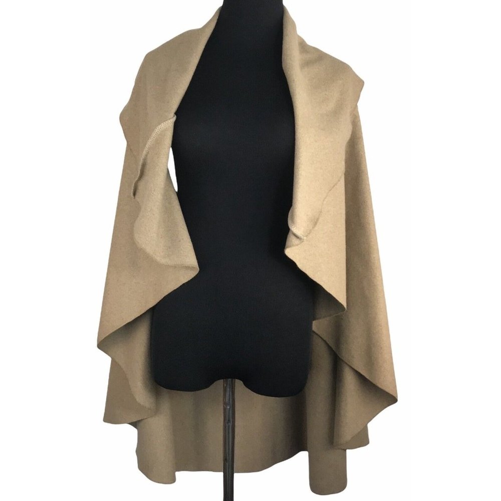 FineJo Womens Camel Open‎ Front Drape Vest One Size